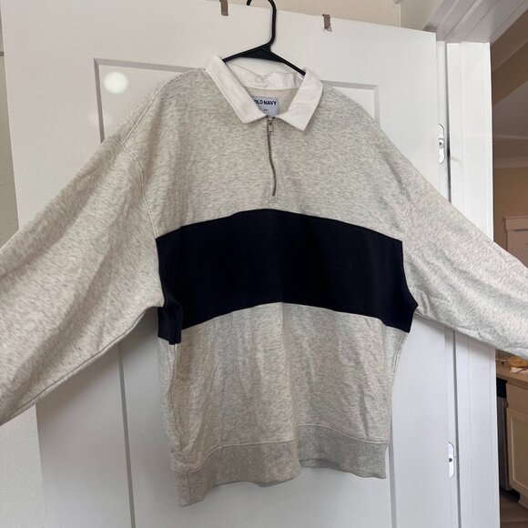 Old Navy Other - Old Navy Men's Quarter Zip Rugby Stripe Polo XXL